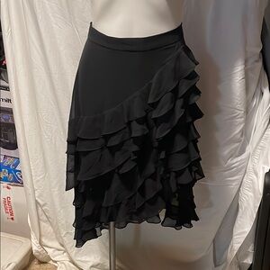 Roz & Ali Black Asymmetrical Wrap Skirt